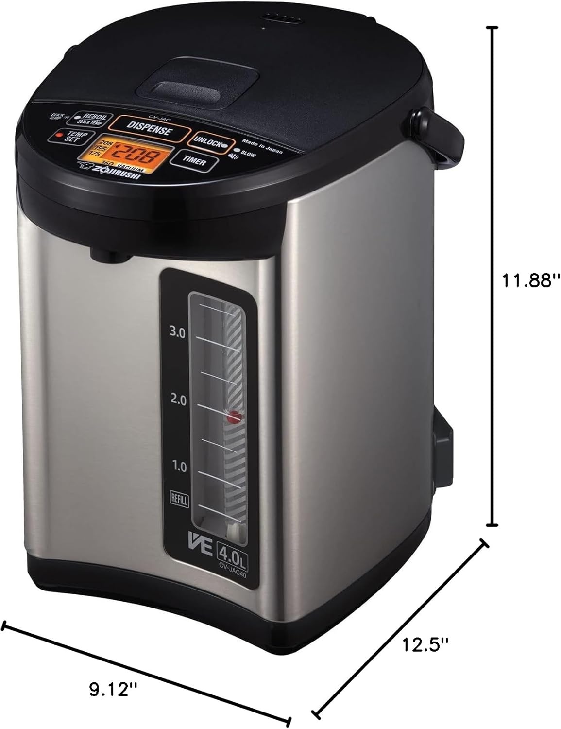 image:imageZojirushi CVJAC50XB 50 Liter VE Hybrid Water Boiler and Warmer Stainless BlackBoiler