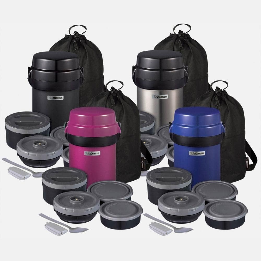image:imageZojirushi SLJBE14BZ Mr Bento Stainless Lunch Jar 41 Oz Carbon BlackCarbon Black
