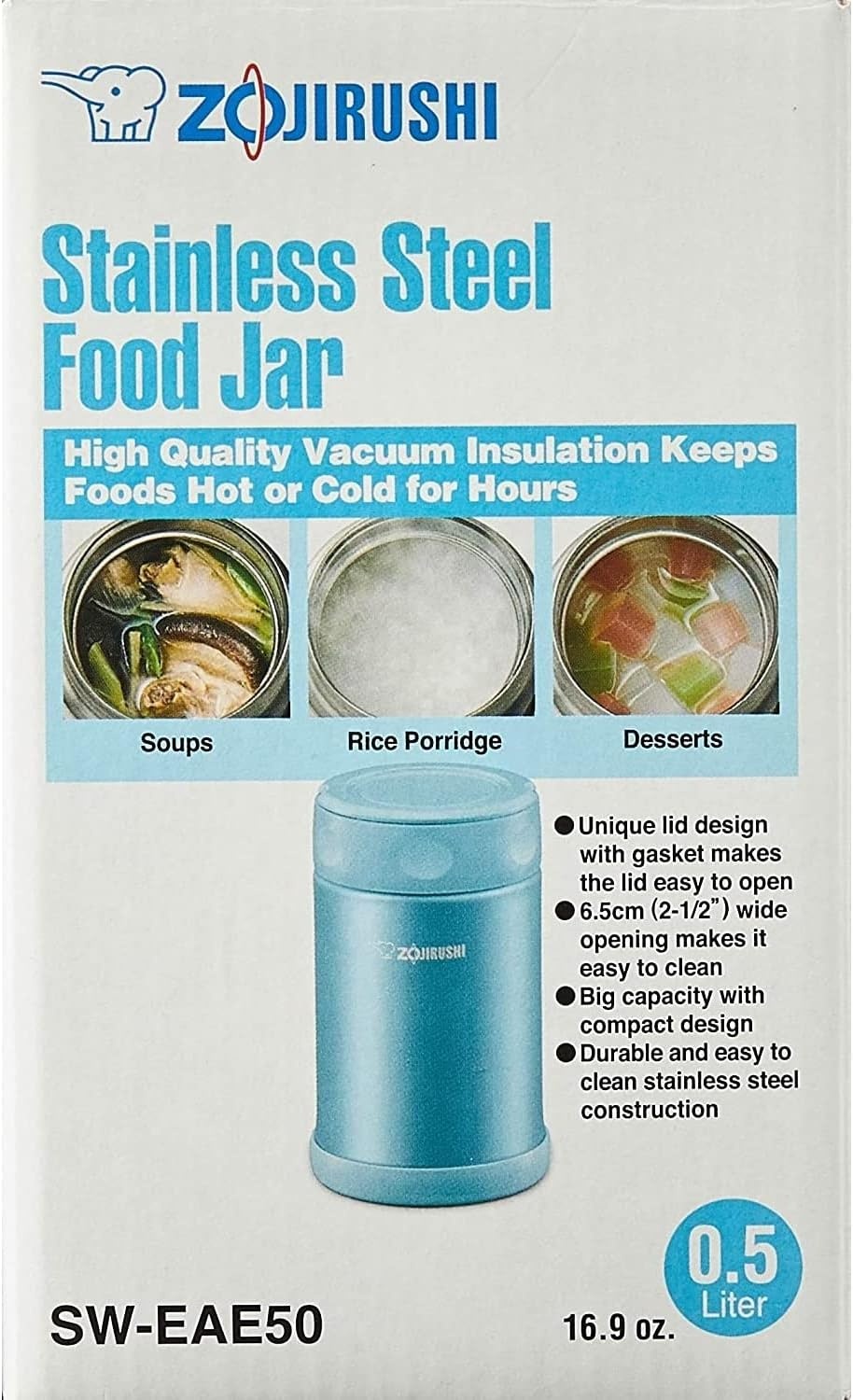 image:imageZojirushi Steel Food Jar 25Ounce BlackStainlessAqua