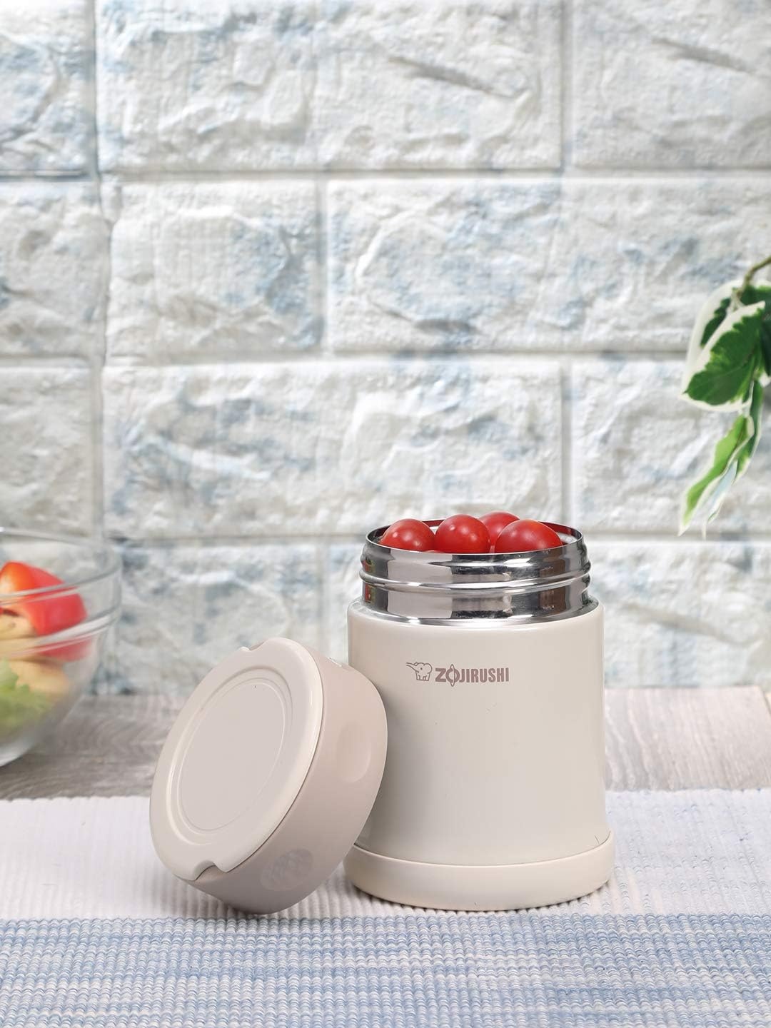 image:imageZojirushi Steel Food Jar 25Ounce BlackStainlessCream