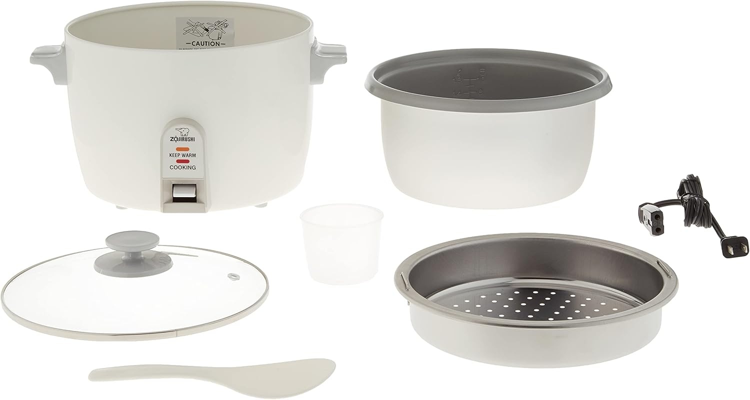 image:imageZojirushi 3 Cup Rice CookerSteamer White10Cup