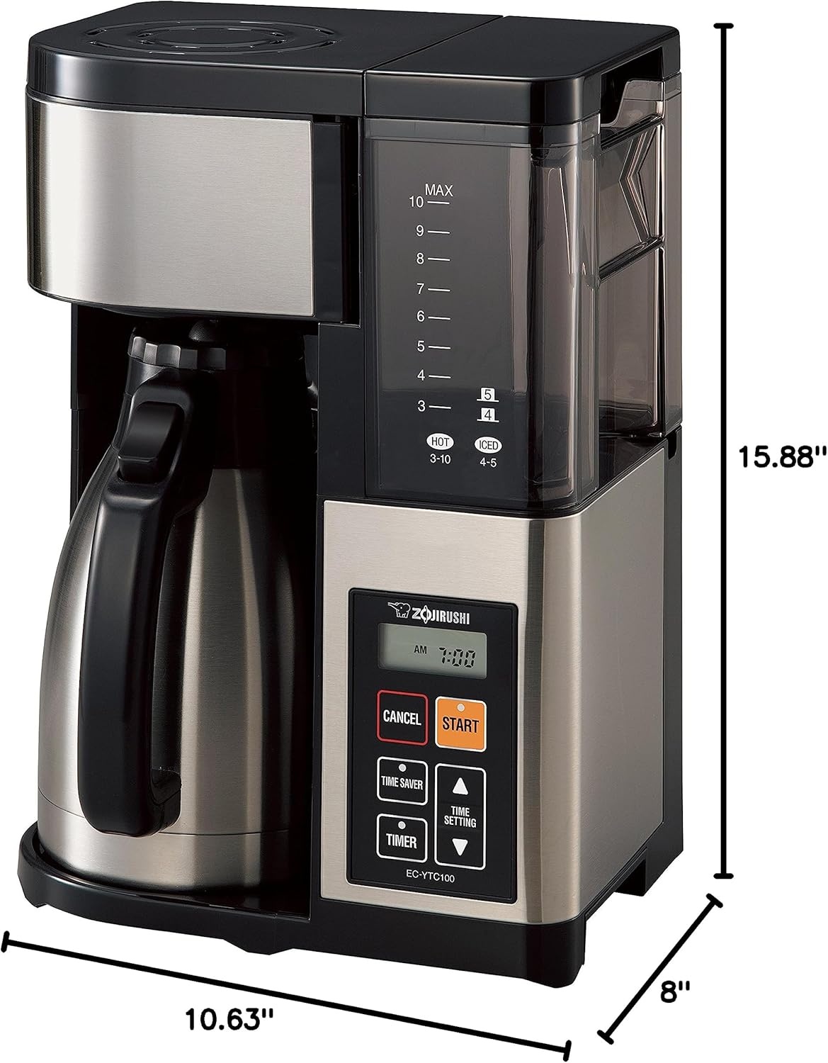 image:imageZojirushi ECYTC100XB 10Cup Coffee Maker Stainless SteelBlack10Cup
