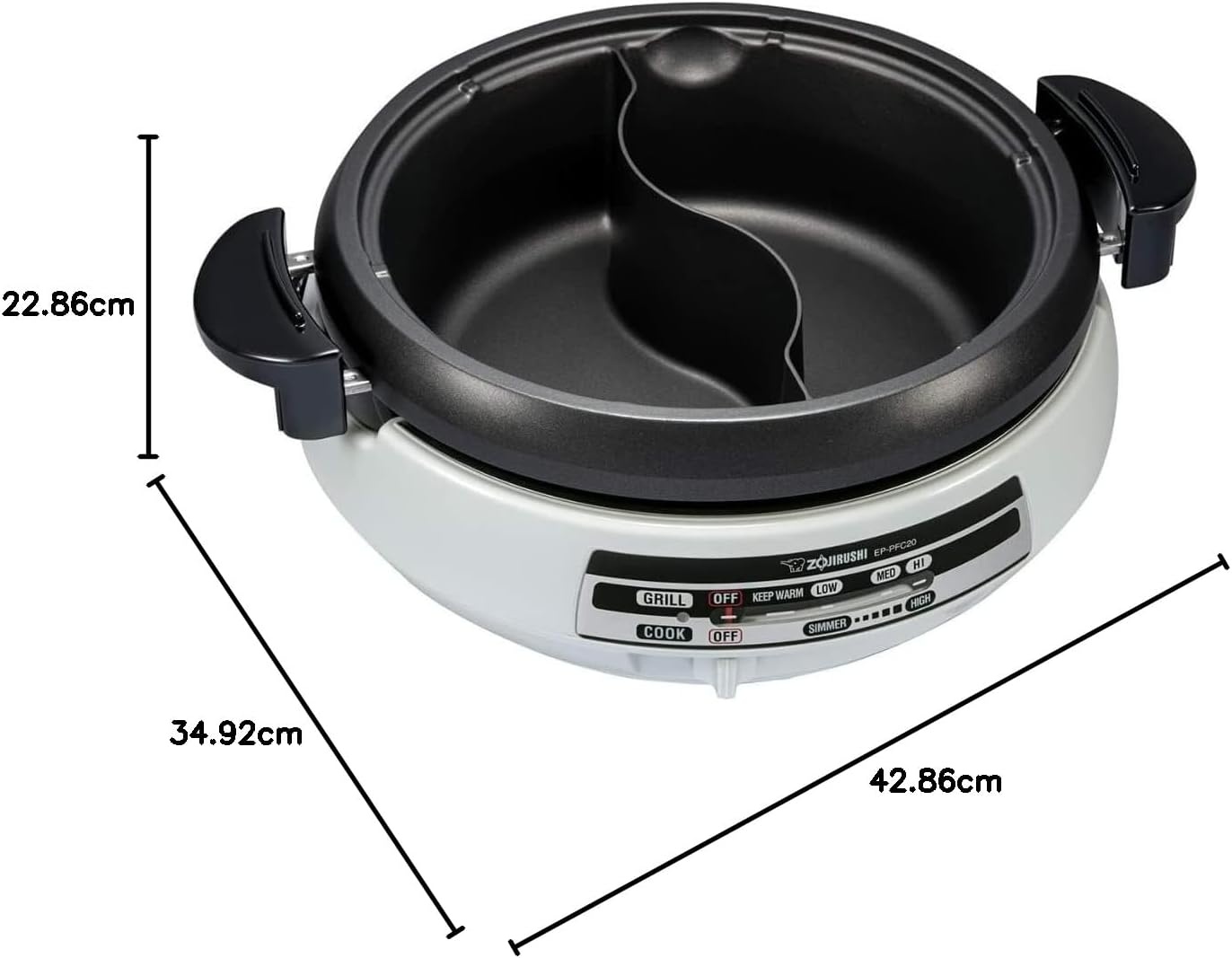 image:imageZojirushi EPPFC20HA Gourmet dExpert Electric Skillet for Yin Yang Hot PotElectric Skillet