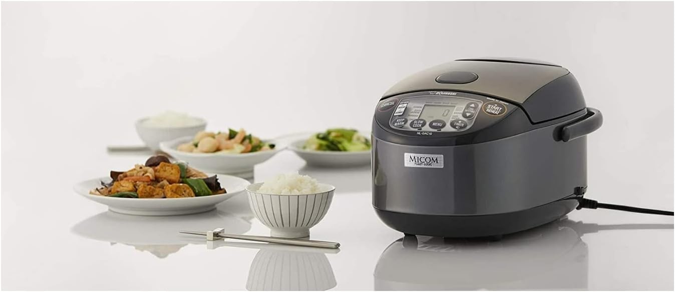 image:imageZojirushi NLGAC10BM 55 Cup Uncooked Umami Micom Rice Cooker and Warmer Metallic Black55Cup
