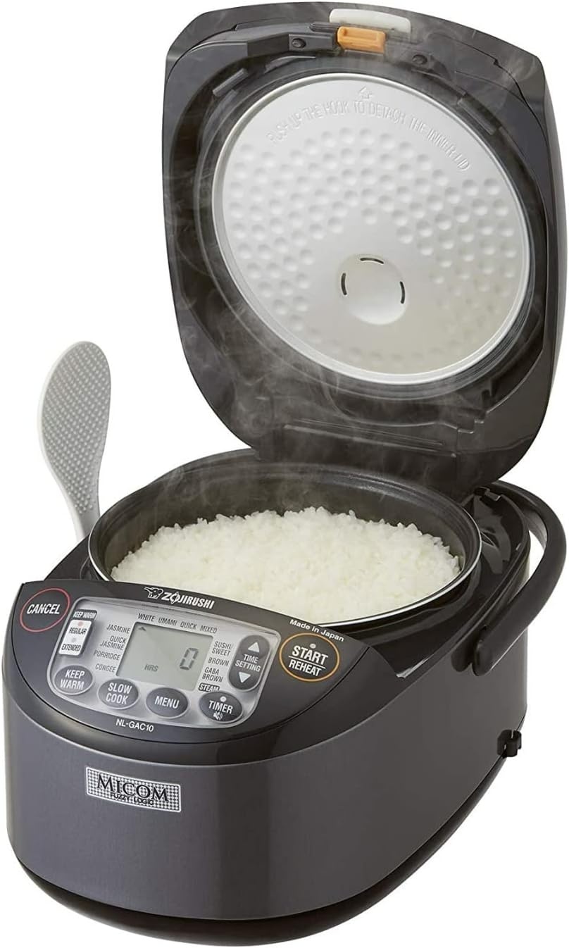 image:imageZojirushi NLGAC10BM 55 Cup Uncooked Umami Micom Rice Cooker and Warmer Metallic Black55Cup