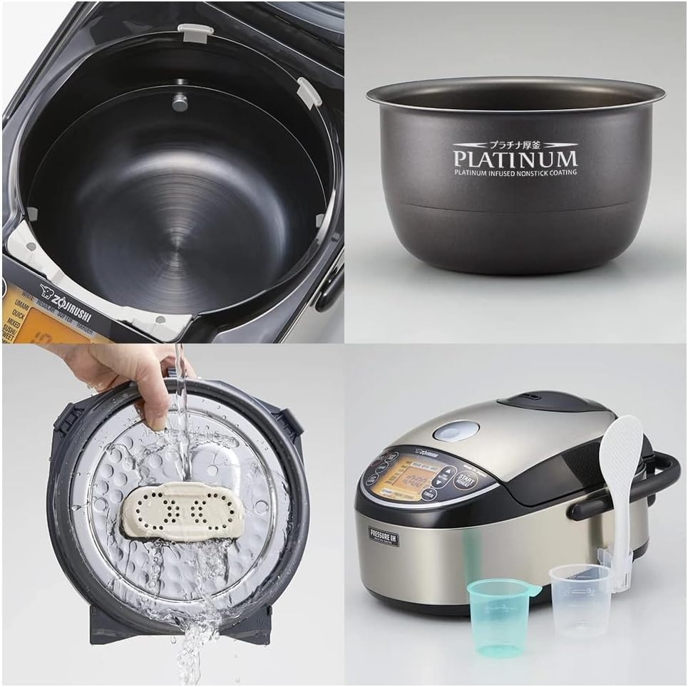 image:imageZojirushi NPNWC10XB 55Cup Pressure Induction Heating Rice Cooker and Warmer Stainless Black
