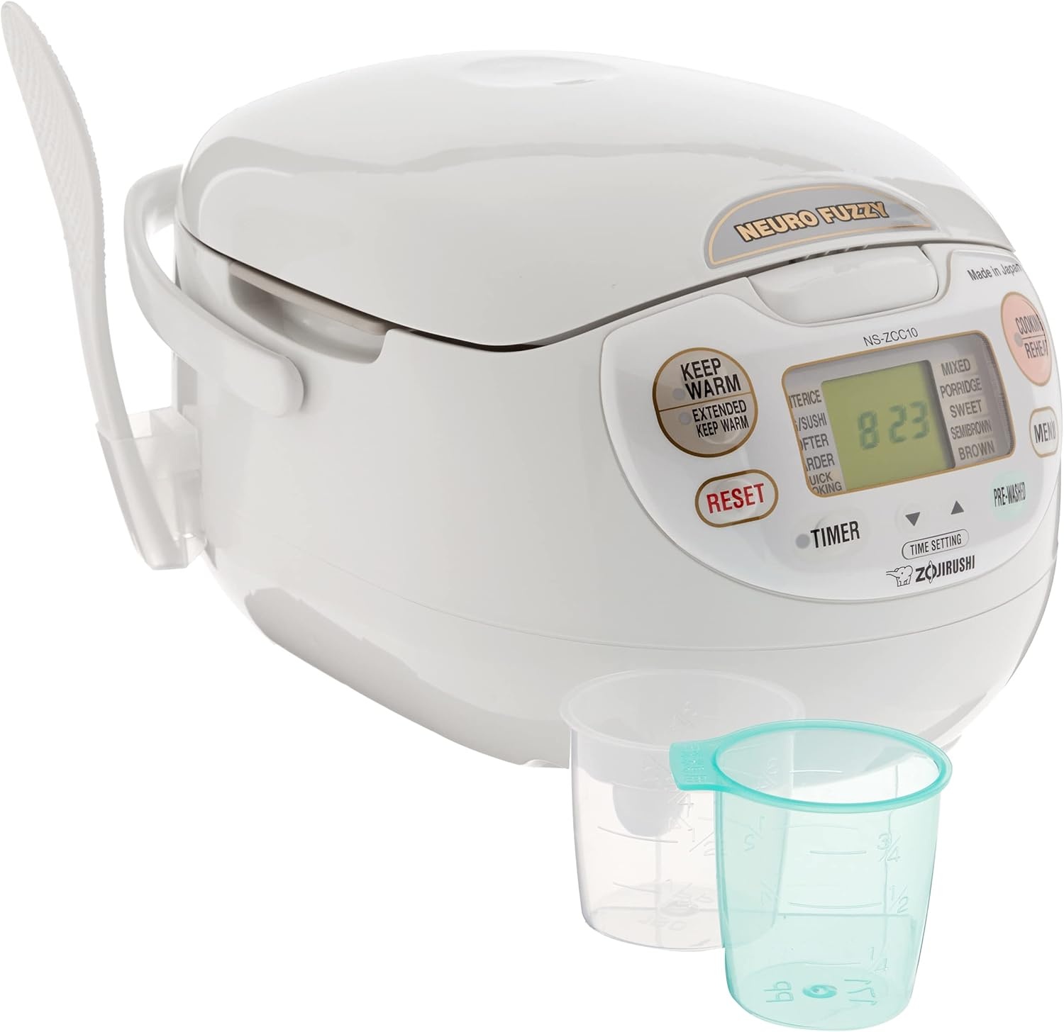 image:imageZojirushi NSZCC10 512Cup Neuro Fuzzy Rice Cooker and Warmer Premium White55Cup uncooked rice