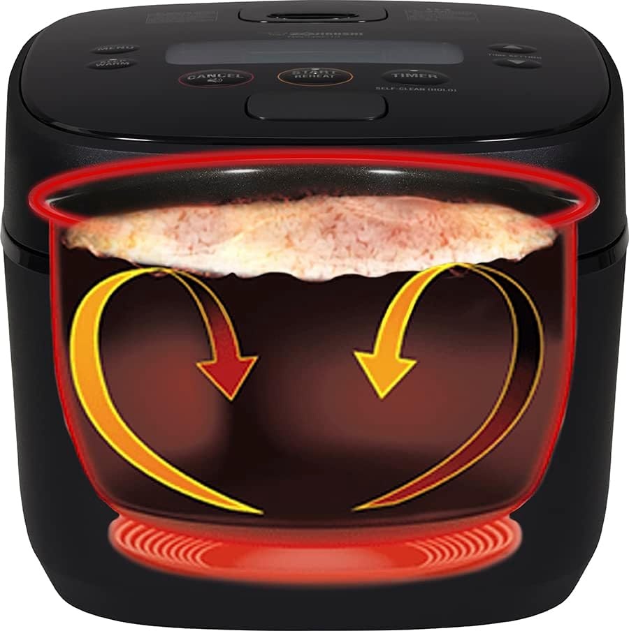 image:imageZojirushi NWQAC10 55Cup Capacity FlatTop Induction Cooker and Warmer with Custom Cooking Pan Double NonStick Coating for Easy CleanUp Black10375 x 13375 x 9