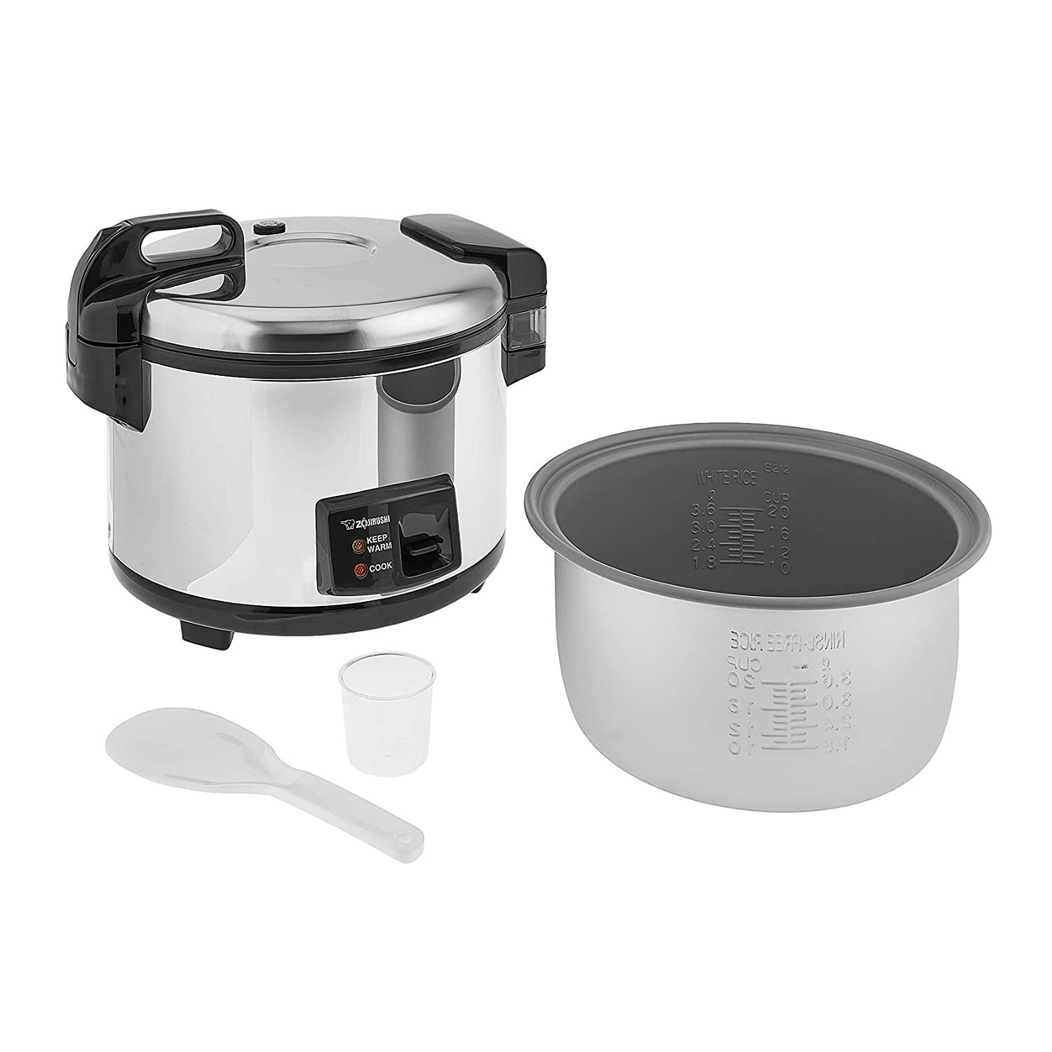 image:imageZojirushi NYC36 20Cup Uncooked Commercial Rice Cooker and Warmer Stainless Steel
