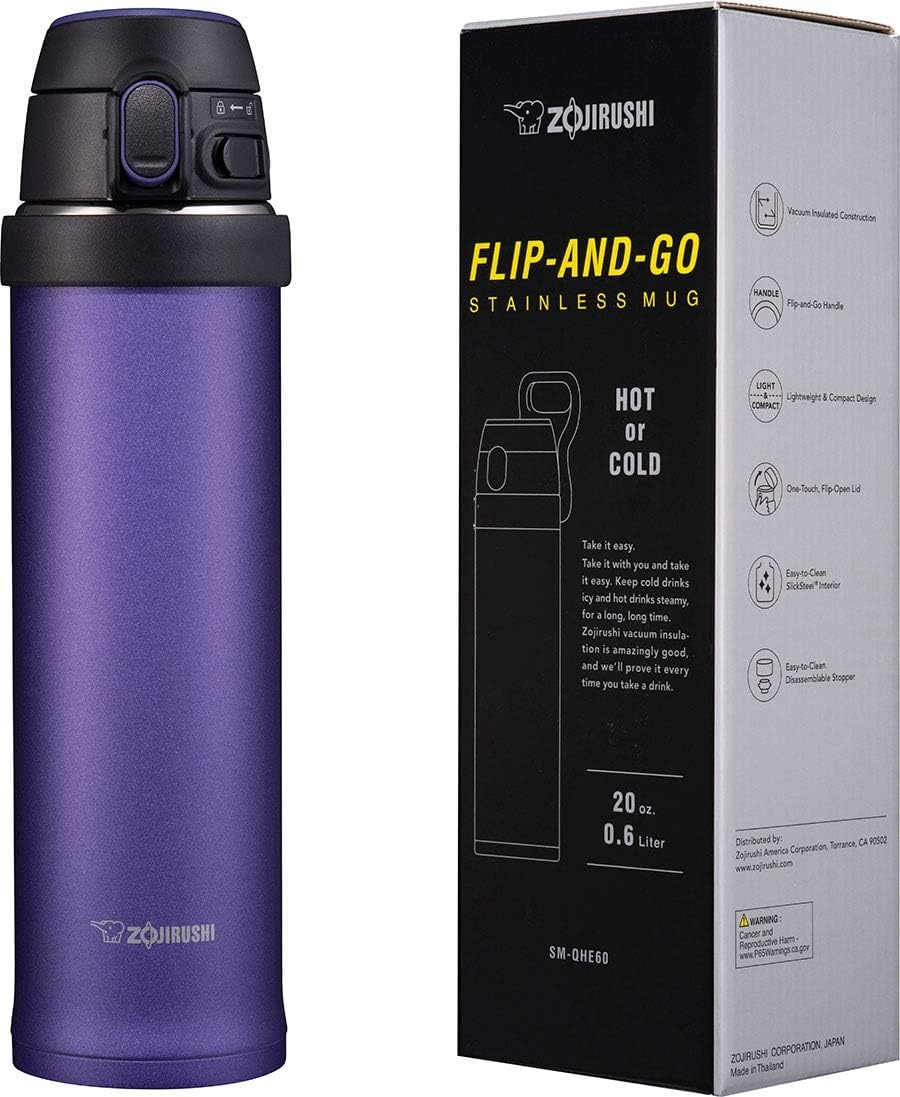 image:imageZojirushi SMQHE60GK FlipandGo Stainless Mug 20Ounce TealPurple Dusk