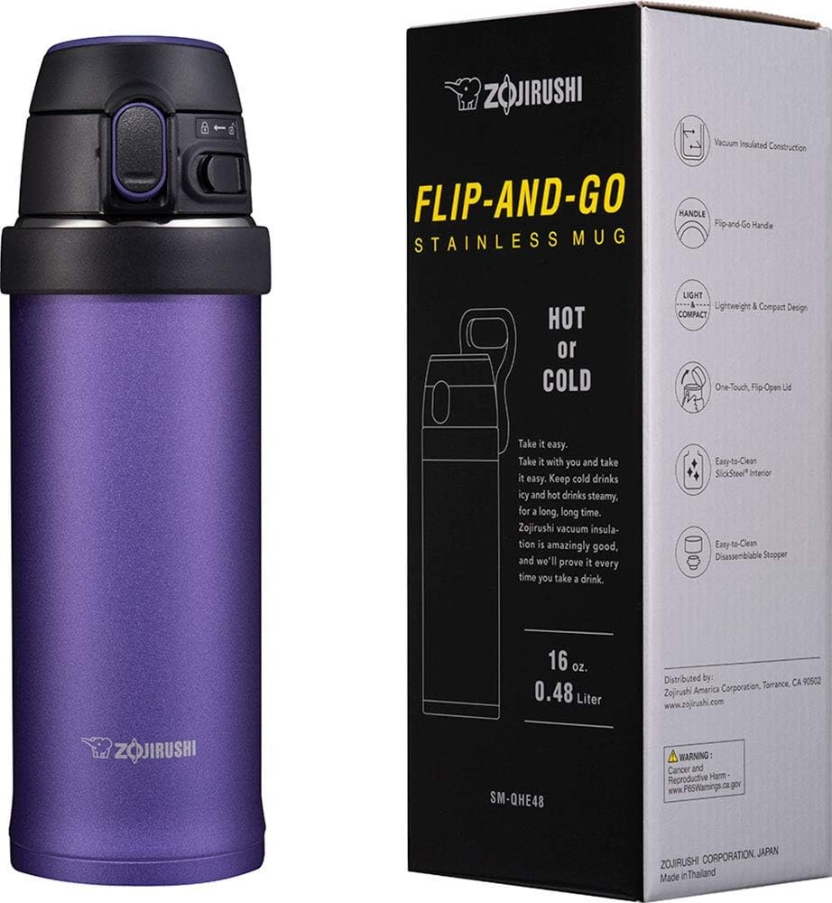 image:imageZojirushi SMQHE60GK FlipandGo Stainless Mug 20Ounce TealPurple Dusk