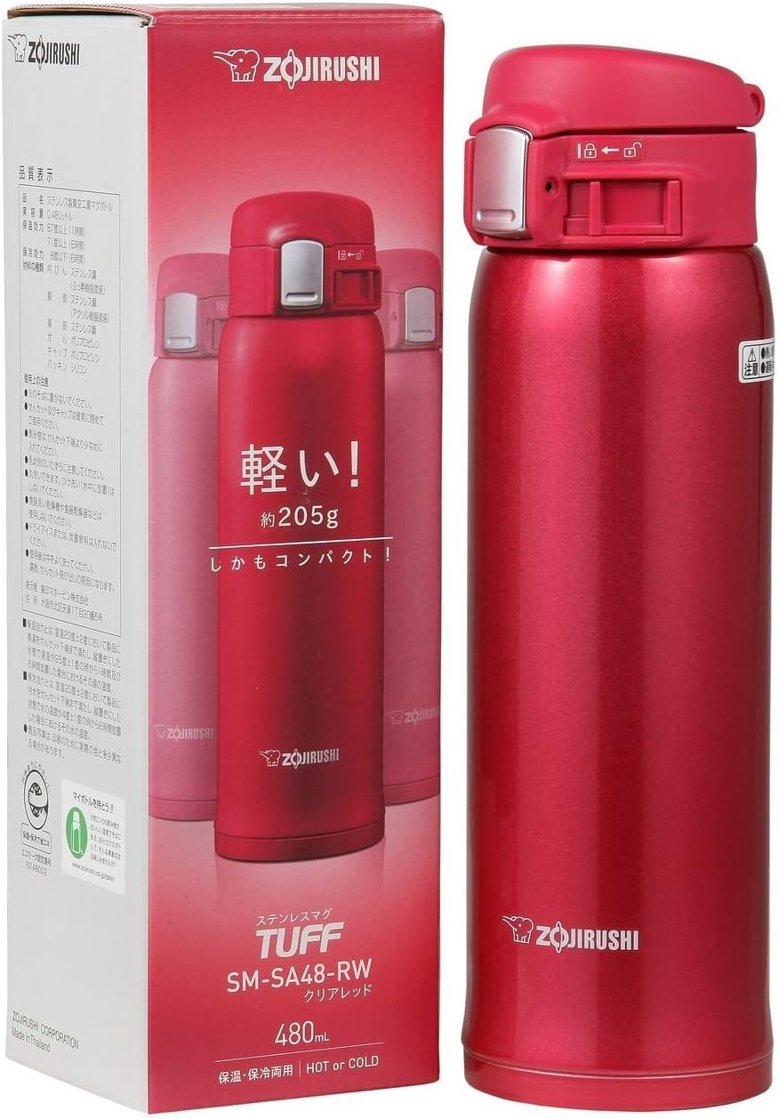 image:imageZojirushi SMSA36PB Stainless Steel Mug 12Ounce Pearl PinkClear Red