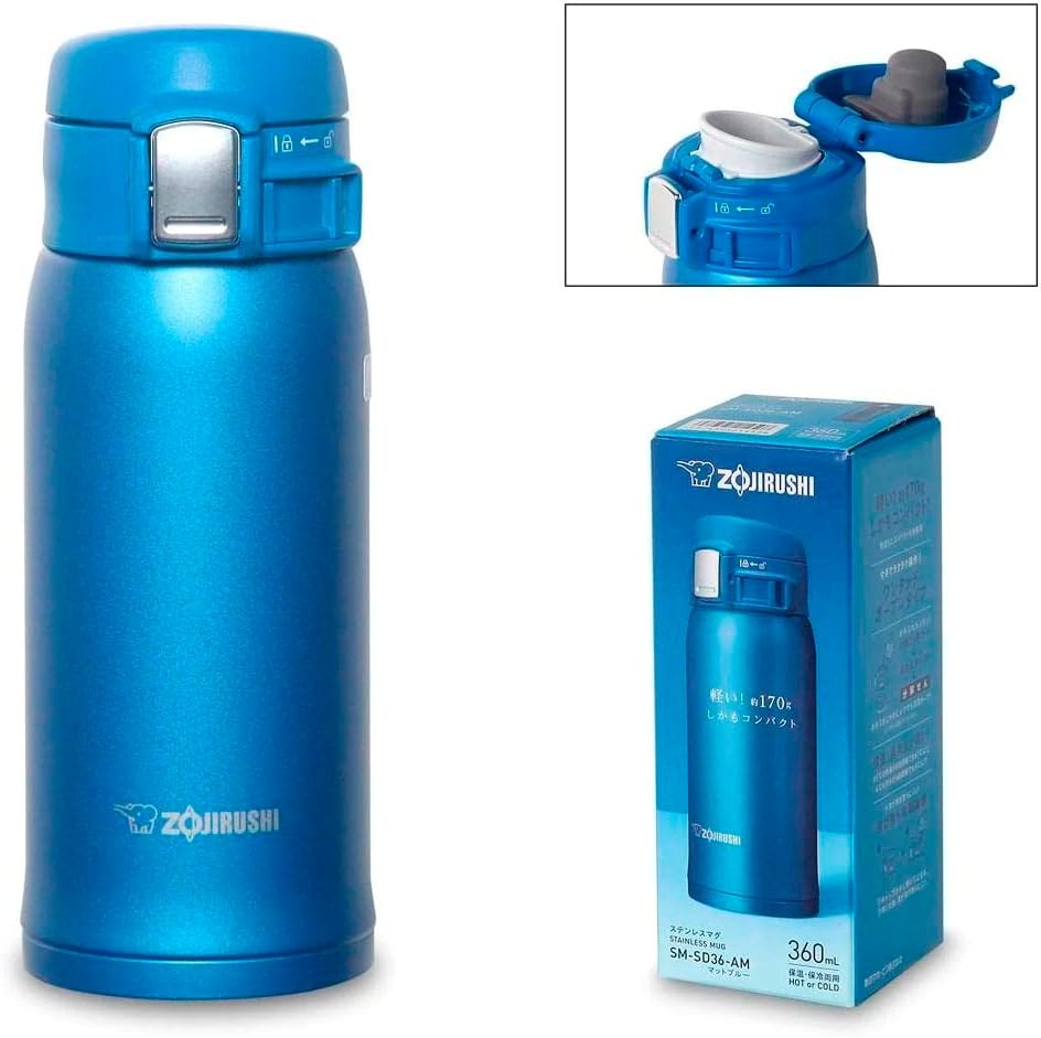 image:imageZojirushi SMSA36PB Stainless Steel Mug 12Ounce Pearl PinkMatte Blue