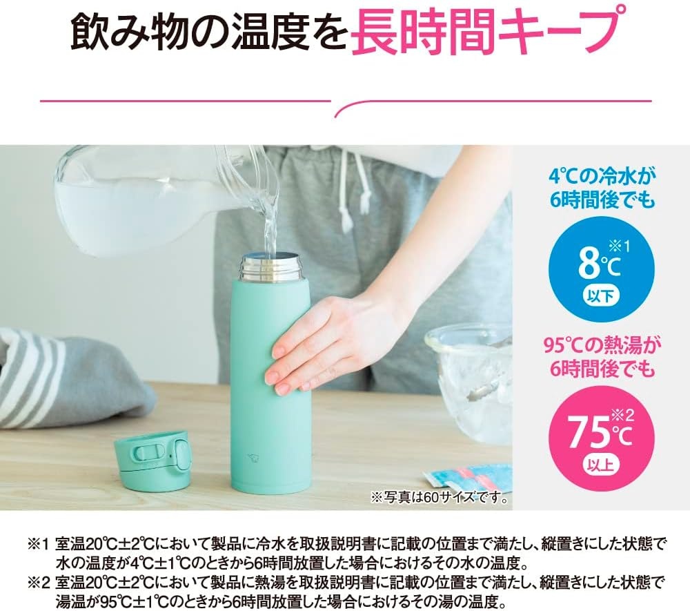 image:imageZojirushi SMVA60XA Vacuum Bottle 20 Ounce StainlessMint Blue