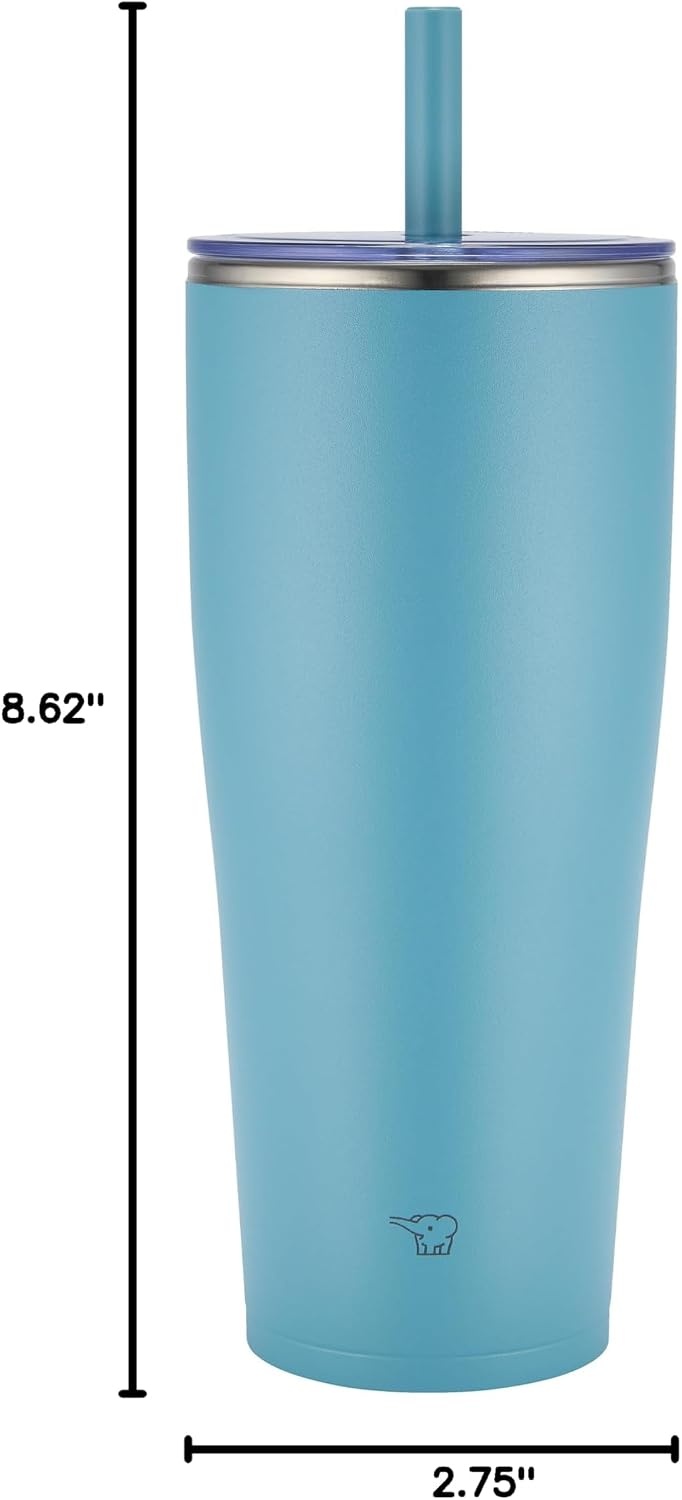 image:imageZojirushi SXHA89HVM Stainless Tumbler with Straw 30 ounces Mauve PurpleAqua Green