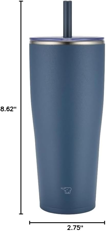 image:imageZojirushi SXHA89HVM Stainless Tumbler with Straw 30 ounces Mauve PurpleNavy Blue
