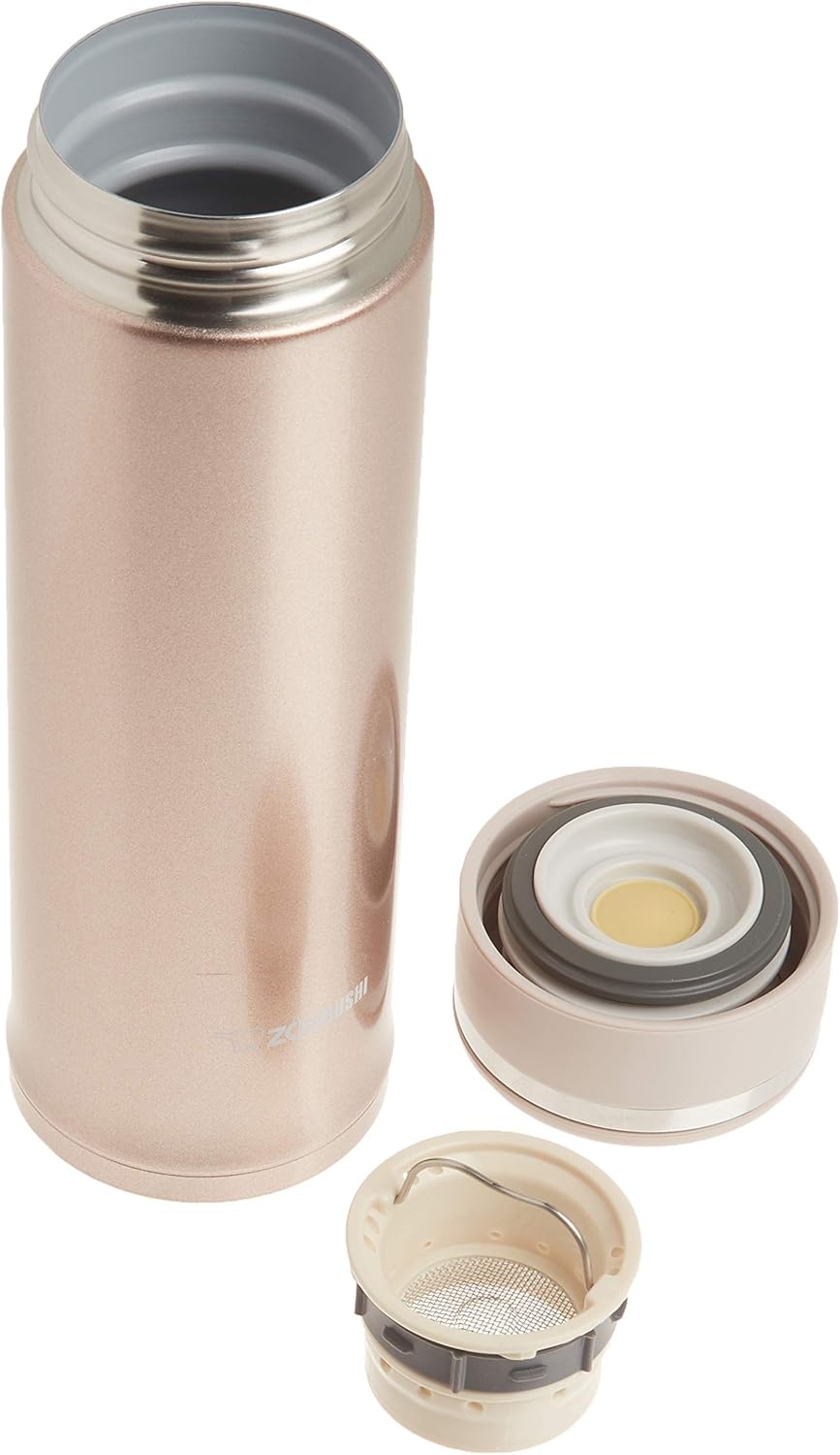 image:imageZojirushi Stainless Steel Travel Mug with Tea Leaf Filter 16Ounce046Liter Deep BluePink Champagne