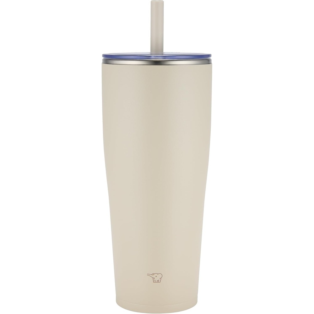 image:imageZojirushi SXHA89HVM Stainless Tumbler with Straw 30 ounces Mauve PurpleSand Beige